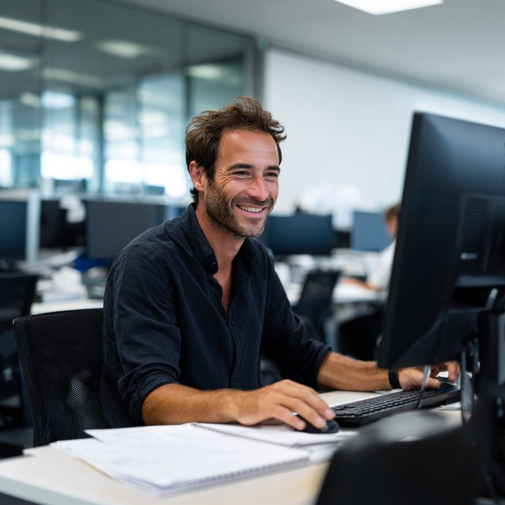 Auf dem Foto ist ein Schichtleiter zu sehen, der im Saarland seinen neuen Job über www.stellenangebotesaarland.de gefunden.