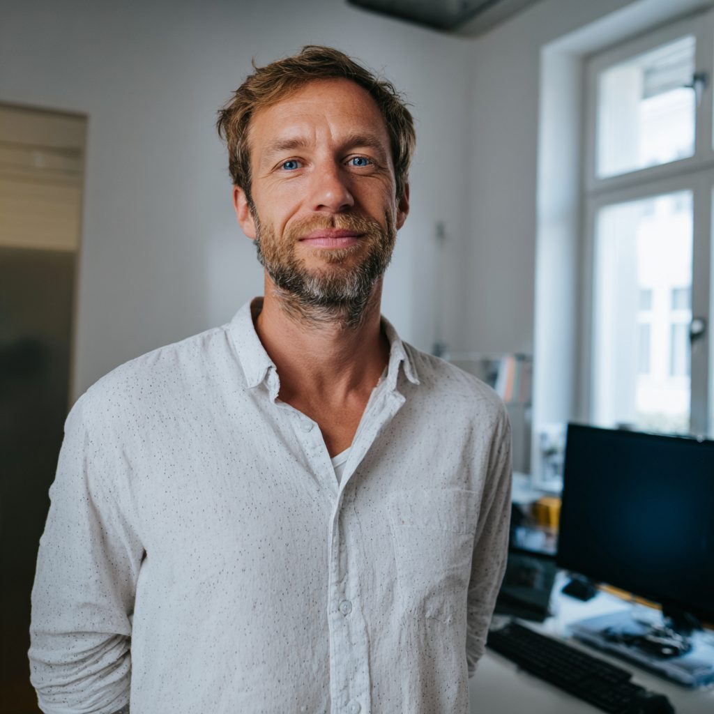 Das Foto zeigt einen Mitarbeiter des Saarländischen Rundfunks, der seinen Job über www.stellenangebotesaarland.de gefunden hat.