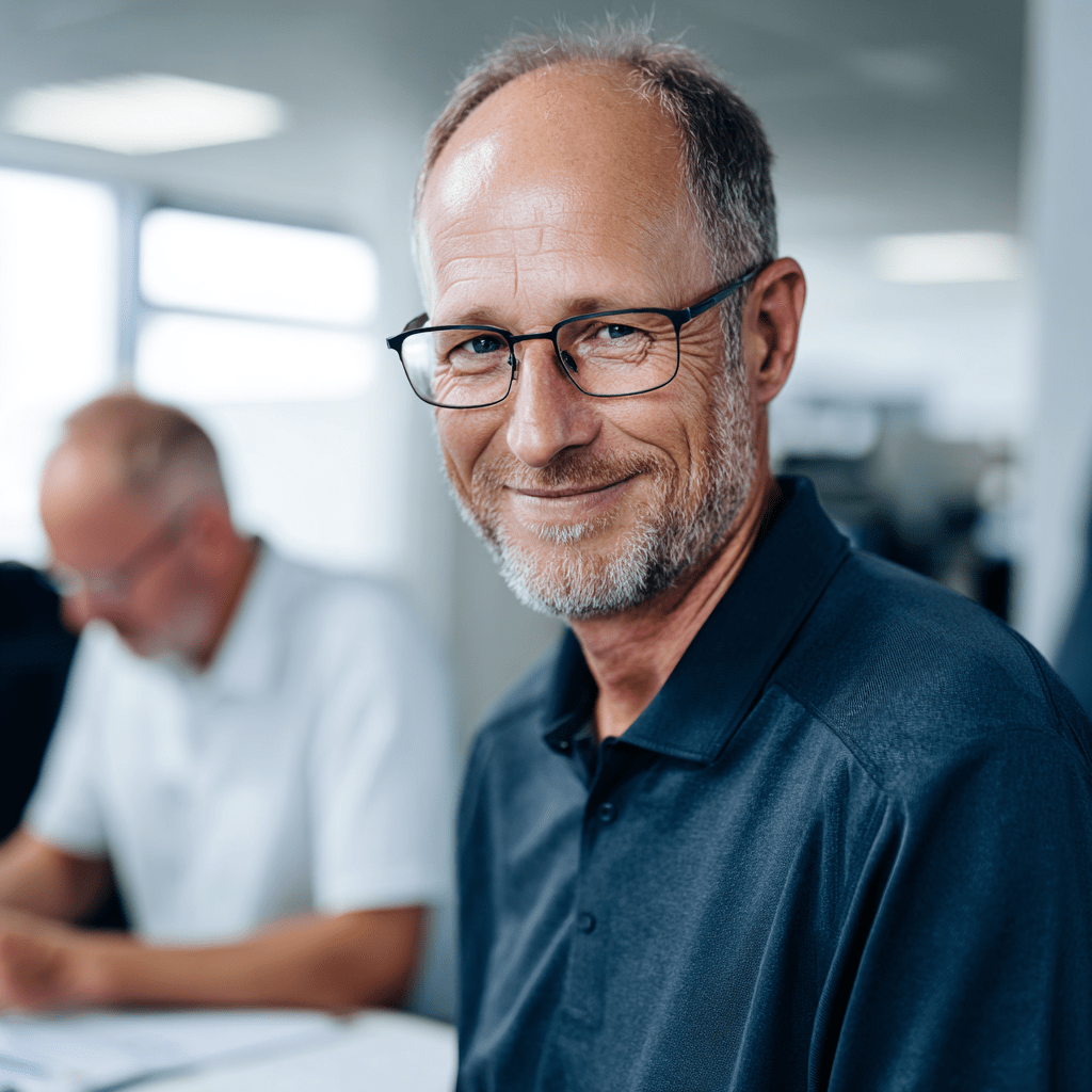Das Foto zeigt einen Vermesser, der bei den Stadtwerke Homburg im Saarland einen Job über das spezielle Saarland-Jobportal www.stellenangebotesaarland.de bekommen hat.